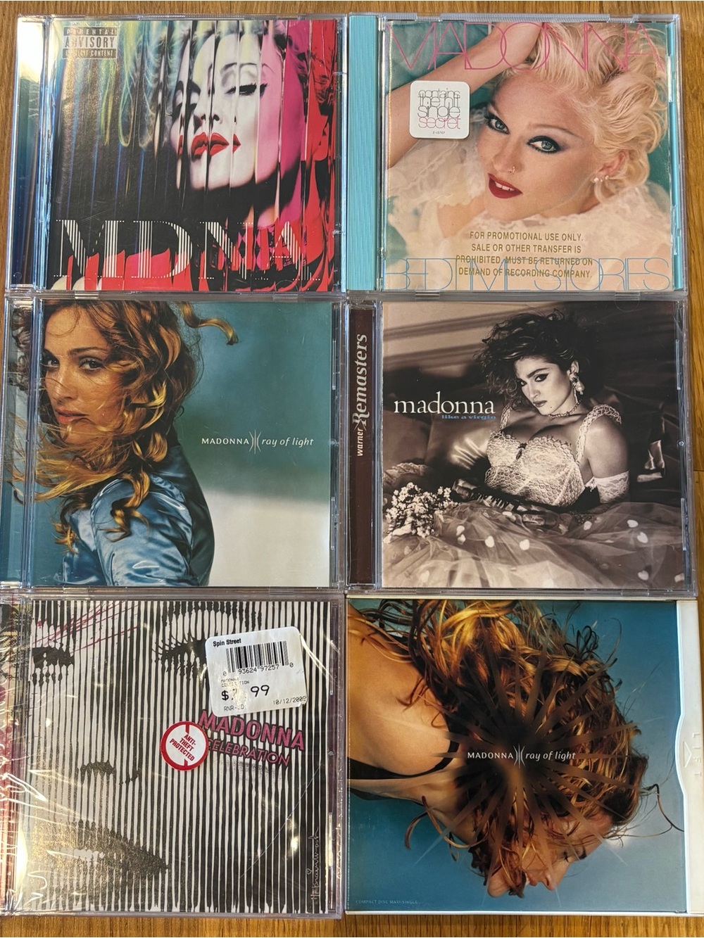 Madonna 6x CD Lot MDNA Bedtime Stories Promo RAY OF LIGHT Like A Virgin